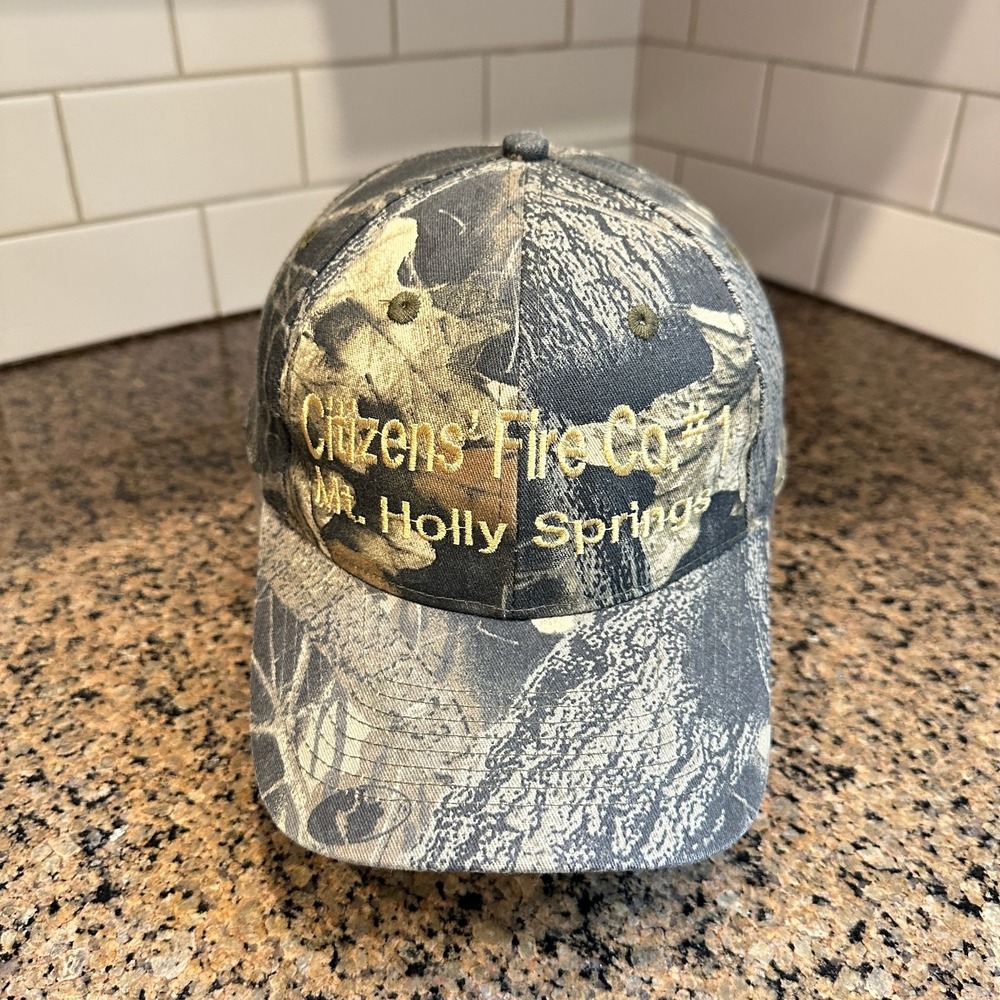 Vtg DAYSTONE Baseball Cap Snapback Camo Citizens Fire Co #1 Mt. Holly Springs